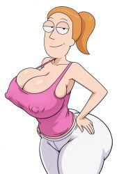 ai_generated big_butt booty bubble_butt cleavage giant_breasts hard_nipples huge_breasts nipples_visible_through_clothing rick_and_morty summer_smith tagme tank_top tight_clothes tight_clothing