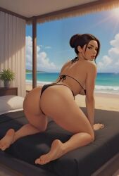 ai_generated beach big_ass big_breasts bikini black_bikini doggy_style mom_and_son mother small_waist son sound tagme video your_mom