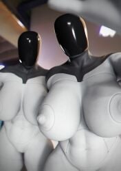 2girls 2robot_girls 2robots 3d 3d_(artwork) android android_girl big_breasts big_breasts breasts breasts female female_focus female_only huge_boobs huge_breasts looking_at_viewer multiple_females multiple_girls robot robot_girl robot_humanoid sandreiio