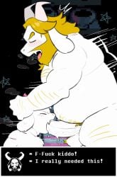 2boys age_difference anthro anthro_only asgore_dreemurr beard big_penis blonde_hair blowjob closed_eyes deltarune dilf doctorhiruluk dominant dominant_male domination duo duo_focus facial facial_hair furry furry_only gay gay_domination gay_male goat head_grab holding holding_head penetration penis ralsei sex text text_box undertale white_fur yaoi