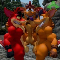 1:1 3boys 3d anal bandicoot bara blender crash_(series) crash_bandicoot crash_bandicoot_4:_it's_about_time double_penetration evil_crash fake_crash furry furry_only gay kennythebobcat male male_only marsupial muscular nipples tagme video_games yaoi