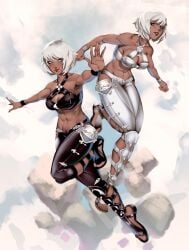 big_ass big_breasts big_breasts big_butt big_titties brown_skin character_request clothing commission curvaceous curvaceous_female curvaceous_figure curvy curvy_figure curvy_hips female female_focus female_only puraraw short_hair white_hair