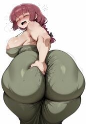 ai_generated digging_up_in_they_ass drunk el_macho_20 hiroi_kikuri huge_ass huge_breasts memch0 sharp_teeth tight_clothing