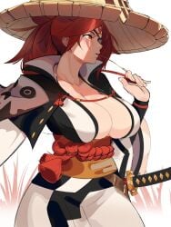 baiken big_ass big_breasts big_breasts big_butt big_thighs big_titties clothing curvaceous curvaceous_female curvaceous_figure curvy curvy_figure curvy_hips female female_focus female_only guilty_gear long_hair puraraw red_hair