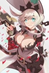 big_ass big_breasts big_butt big_thighs big_titties clothing curvaceous curvaceous_female curvaceous_figure curvy curvy_figure curvy_hips elphelt_valentine female female_focus female_only guilty_gear looking_at_viewer puraraw short_hair white_hair