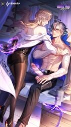 1boy 1girls arena_of_valor big_penis lauriel_(arena_of_valor) nurse teacher valhein_(arena_of_valor)