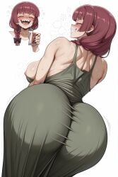 ai_generated el_macho_20 hiroi_kikuri huge_ass huge_breasts memch0 sharp_teeth