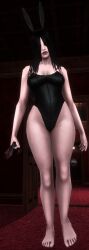 3d big_breasts blood breasts bunny_ears bunnysuit female ghost ghost_girl halls_of_the_pale_widow horror knife krasue_games looking_at_viewer the_pale_widow thick_thighs video_games