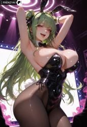 ai_generated bunnysuit curvy dancing frenzyai goddess_of_victory:_nikke large_ass large_breasts soda_(nikke)
