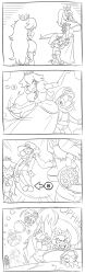 1boy 2girls bowsette breast_crush breast_smother comic mario mario_(series) matsu-sensei princess_peach smothering taller_female