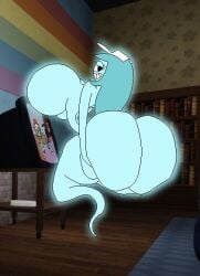 1girls ass ass_focus big_breasts blue_body blue_hair breasts completely_nude completely_nude_female connie_(dandy's_world) curvaceous curvy dandy's_world dat_ass fat_ass female female_only floating full_body ghost ghost_girl glowing glowing_body half-closed_eyes hat headwear huge_ass keelgabeytheart lifting_ass long_hair looking_at_viewer looking_back naked naked_female nude nude_female roblox sideboob smile solo solo_female voluptuous voluptuous_female