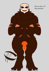 beast breasts die_of_death_(roblox) futanari knot monster orange_eyes pursuer_(die_of_death)