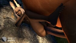 3d animal_humanoid armpits breasts danimate equine fantasy female feral final_fantasy final_fantasy_xii forest grass horse humanoid lagomorph mammal mjrn penis rabbit_humanoid source_filmmaker square_enix tree viera zoophilia