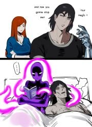 alien alien_girl anger_vein angry angry_expression angry_face angry_sex anodite ben_10 ben_10_alien_force black_eyes black_hair book canon_couple clothed clothed_female clothed_male couple couple_(romantic) green_eyes gwen_tennyson instant_loss_2koma kevin_levin kurenaiz1 long_hair meme mexico_alien reading_book red_hair short_hair simple_background sweat sweatdrop sweating sweaty sweaty_body white_background