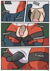 comic comic_page dialogue digimon gay gay_male guilmon homosexual homosexual_male male/male male_only male_penetrating penis rex_equinox transformation