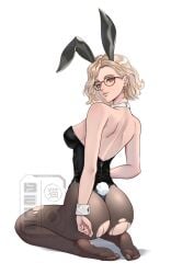 1girls 2d 2d_(artwork) ass back back_view beneceadraws biohazard blonde-haired_female blonde_female blonde_hair blonde_hair_female bunny_ears bunnysuit capcom dat_ass feet female female_only glasses grace_ashcroft kneeling on_knees resident_evil resident_evil_9:_requiem sideboob solo solo_female solo_focus torn_clothes torn_clothing torn_legwear torn_pantyhose twitter video_game_character video_game_franchise video_games
