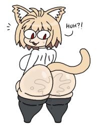 1girls 2026 2d 2d_(artwork) 2d_artwork animal_humanoid anthro ass big_ass blonde-haired_female blonde_female blonde_hair blonde_hair_female bottomless bottomless_female breasts cat_ears cat_humanoid cat_tail digital_art digital_drawing_(artwork) digital_media_(artwork) fat_ass felid felid_humanoid feline feline_humanoid female humanoid leggings looking_back neco-arc shortstack solo tagme theslashfive tsukihime type-moon wet_ass