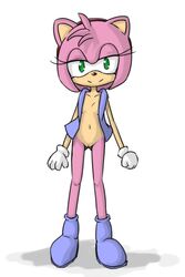 2015 amy_rose bottomless clothed clothing female fur headband navel pink_fur pussy sakuramoto solo sonic_(series) tagme