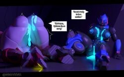 2026 2girls 3d 3d_(artwork) 3d_render after_sex after_vaginal aftermath arcee arcee_(prime) areola areolae ass_in_air big_breasts black_arms black_thighs blue_body blue_eyes breasts breasts_out cum cum_leaking_out_of_pussy cum_on_body cybertronian dialogue elita-one female female_penetrated mengsk nipples pink_body thick_thighs transformers vaginal vaginal_penetration vaginal_sex