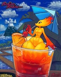 absurd_res breasts creature deltarune deltarune_chapter_3 deltarune_chapter_4 digital_drawing_(artwork) digital_media_(artwork) elemental_creature hi_res juice miss_mizzle_(deltarune) mizzle_(deltarune) snao sweat sweatdrop sweaty_body thick_thighs variant variant_set water water_creature