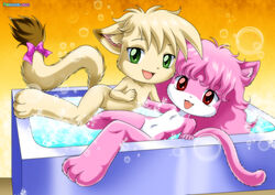 2girls annie_(little_tails) april_(little_tails) bathtub bbmbbf feline furry little_tails palcomix tagme