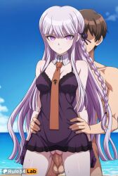 1boy 1boy1girl 1girls ai_generated artist_name bare_shoulders beach black_gloves black_ribbon blue_sky braid breasts brown_hair cleavage closed_mouth clothed_female_nude_male collarbone cowboy_shot danganronpa day detached_collar female gloves hair_ribbon hi_res kirigiri_kyoko kirigiri_kyouko long_hair looking_at_viewer medium_breasts necktie nude ocean orange_necktie outdoors penis pink_eyes purple_eyes purple_gloves purple_hair pussy pussy_juice ribbon rule34lab sex sex_from_behind short_hair side_braid single_braid sky standing straight sweat swimsuit testicles uncensored vaginal_penetration vaginal_sex water