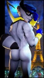 2017 3d ass eiffel_tower furry furry_only gay male male_only omniscienthd raccoon sly_cooper sly_cooper_(series) tagme video_games yaoi