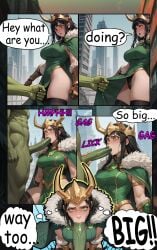 ai_assisted ai_generated avengers big_ass big_breasts big_penis comic comic_page doggy_style hulk lady_loki marvel marvel_comics marvel_rivals missionary_position vxmedia