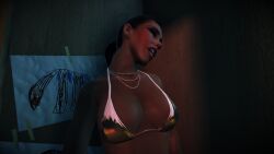1girls 3d 3d_(artwork) 3dcg artist_request bare_shoulders bikini cleavage closed_eyes collarbone corpse dead death defeated_female game_cg game_mod gold_bikini hitman hitman_absolution huge_breasts limp_body lydia_montiel mature_woman necklaces open_mouth ponytail ryona source_request stripper