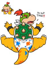 ass big_ass bowser_jr. opened_mouth paint paint_on_clothes reference_image spread_legs spreaded_legs super_mario_bros. turtle underwear