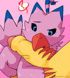 beak beakjob biyomon canisfidelis confusion digimon fellatio oral penis sex