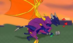 bite blood blush body_marking cum cynder dragon female feral field from_behind_position heart kamperkiller_(artist) male outside pussy_juice sex spyro spyro_the_dragon video_games virgin