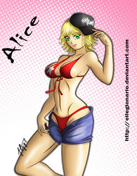 alice_garnet alice_garnet_nakata bikini ellegionario female king_of_fighters short_shorts solo