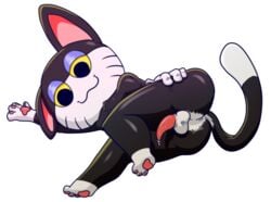 1boy aku_no_novi animal_crossing anthro anus ass balls feline male male_only mammal nintendo nude penis punchy_(animal_crossing) simple_background smile solo video_games