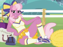 anthro bloomers cheerilee_(mlp) cheerleader earth_pony equid equine female friendship_is_magic furry horse mammal my_little_pony pony solo tolpain