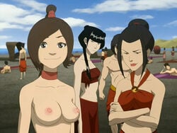 avatar_the_last_airbender azula clothing edit female fire_nation human mai_(avatar) mckraken medium_breasts multiple_girls nickelodeon straight_hair ty_lee zuko