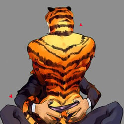 2016 anthro ass black_fur brown_fur claws clothing color disney duo feline fur furry gay grope hand_on_ass heart leodore_lionheart lion male male_only mammal muscular muscular_male orange_fur partially_clothed simple_background sitting stripes tiger tiger_dancer_(zootopia) underwear white_fur yaoi zootopia zootopia_shorts 虫下