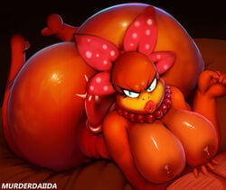 1girls ass ass_focus barefoot big_ass big_breasts bimbo book bottom_heavy breast_focus breasts bubble_butt female female_only gigantic_ass gigantic_breasts huge_ass huge_breasts humanoid hyper hyper_ass koopa koopalings large_ass looking_at_viewer lying mario_(series) naughty_face necklace nintendo nude on_stomach ribbon seductive shiny_skin solo thick_ass thick_thighs vhsdaii wendy_o._koopa wide_hips