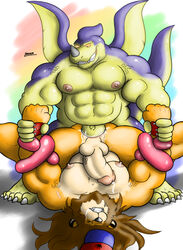 anal bara bear cum dragon dragon_ball duo feline humanoid_penis lion looking_pleasured male male_only mammal muscular nipples paws penis sado_masochism sex training yasser