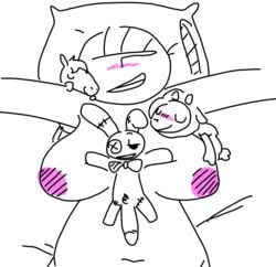 ? anon armpits big_breasts blush bow_tie breasts caprine colt_(weaver) equine female group horse human lagomorph male mammal mr._bun-bun mr._sheep nipples penis pillow plushie pov pubes rabbit sheep sleeping smile the_weaver toybox_pals