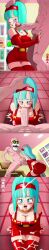 animated blue_hair bra_(dragon_ball) comic cum cum_on_body dragon_ball dragon_ball_z hand_on_head master_roshi oral oral_sex tagme video yamamoto_doujin