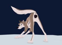 3d aleu anatomically_correct anatomically_correct_pussy animal_genitalia animal_pussy animated balto_(film) bedroom_eyes canine canine_pussy female feral half-closed_eyes looking_at_viewer mammal onedirtydog presenting pussy seductive simple_background solo spreading standing wolf