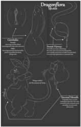 2017 anatomy animal_genitalia animal_penis ass balls belly big_belly blush bulge camychan cum cum_inside digital_media_(artwork) disembodied_penis disembodied_pussy disembodied_tail dragon erection female flora_fauna flower hi_res honey hybrid inflation inflation leaking male monochrome open_mouth oral penetration penis petals plant pussy sex simple_background solo standing stomach_bulge tail_maw tail_mouth text tongue