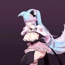 1girls 3d animal_ears artist_request boobs silvervale skirt tagme tail thick_thighs video