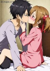 1girls ai_generated anime_leek kirito silica sword_art_online