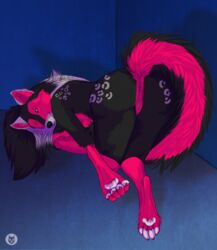 anthro ass canine darkfire demonic female fur furry kanou mammal nude pink_fur pussy wolf