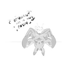 1boy 1girls antennae english_text female insect interspecies lurantis male mantis monochrome nintendo pokemon sex spread_legs straight text unknown_artist venonat video_games