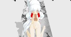 fellatio female oral rwby vale_outfit weiss_schnee weiss_schnee_(vale) white_hair