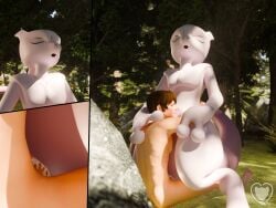 4:3 absurd_res anthro anthro_on_top blender_(artwork) blender_cycles_(artwork) bodily_fluids brown_hair chair_position close-up closed_eyes cum digital_media_(artwork) duo female female_on_top first_person_view forest forest_background from_behind_position genital_fluids genital_focus genitals grey_body hair hand_behind_back hand_on_arm hand_on_leg hand_on_thigh hi_res hug human humanoid_genitalia interspecies looking_pleasured male male/female mammal multiple_angles nature nature_background nintendo nude on_model on_top open_mouth orgasm orgasm_face penis piipperi plant pokemon pokephilia purple_tail sex sitting size_difference smile tail tree vulva