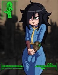 animated black_hair cock_expansion crossover erection fallout flbl futanari futanarization huge_cock kuroki_tomoko penis_expansion small_breasts video wardrobe_malfunction watashi_ga_motenai_no_wa_dou_kangaetemo_omaera_ga_warui!